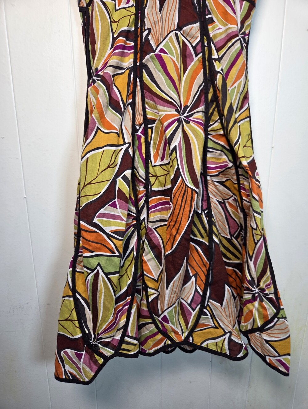 Vtg Y2k Spense Tropical Surplice V Neck Strapless Dress Size 4 Fit N Flare - Picture 10 of 15